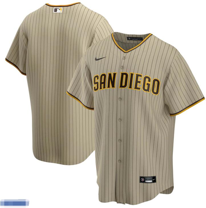 Custom Men San Diego Padres Nike Light brown pinstripes Team MLB Jersey